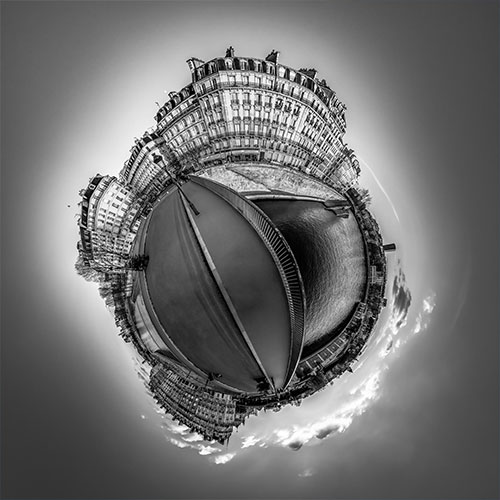 MUSE Photography Awards Gold Winner - Tiny Planet-sur-Seine / B&W by Christian Kleiman Fine Art Photography
