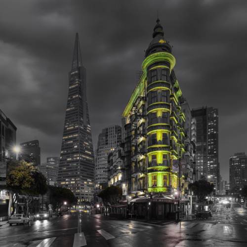 Rainy Morning Risks and Rewards with the Columbus Tower and Transamerica Pyramid - Photography Winner