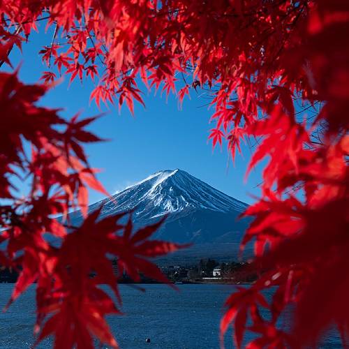 2026 MUSE Photography Winner - Mount Fuji Framed in Red by FAN CHIEH WANG