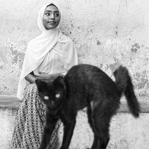 MUSE Photography Awards Silver Winner - Young Muslim Girl and Her Angry Cat  by Eduardo Moreno