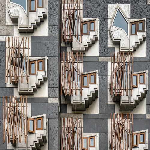 MUSE Photography Awards Gold Winner - Parliament Window Grid: MSP Building by Glenn Goldman