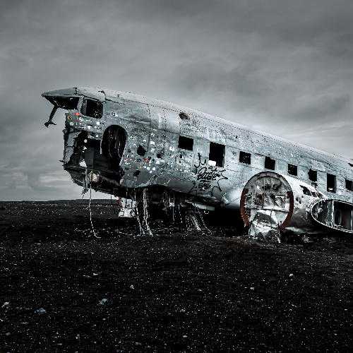 Iceland Plane Wreck on Black Sand Beach - Photography Winner